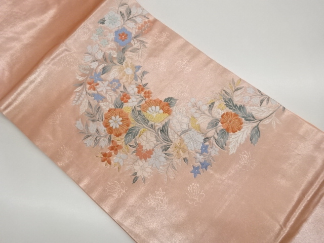 JAPANESE NAGOYA OBI / WOVEN FLORAL PLANTS